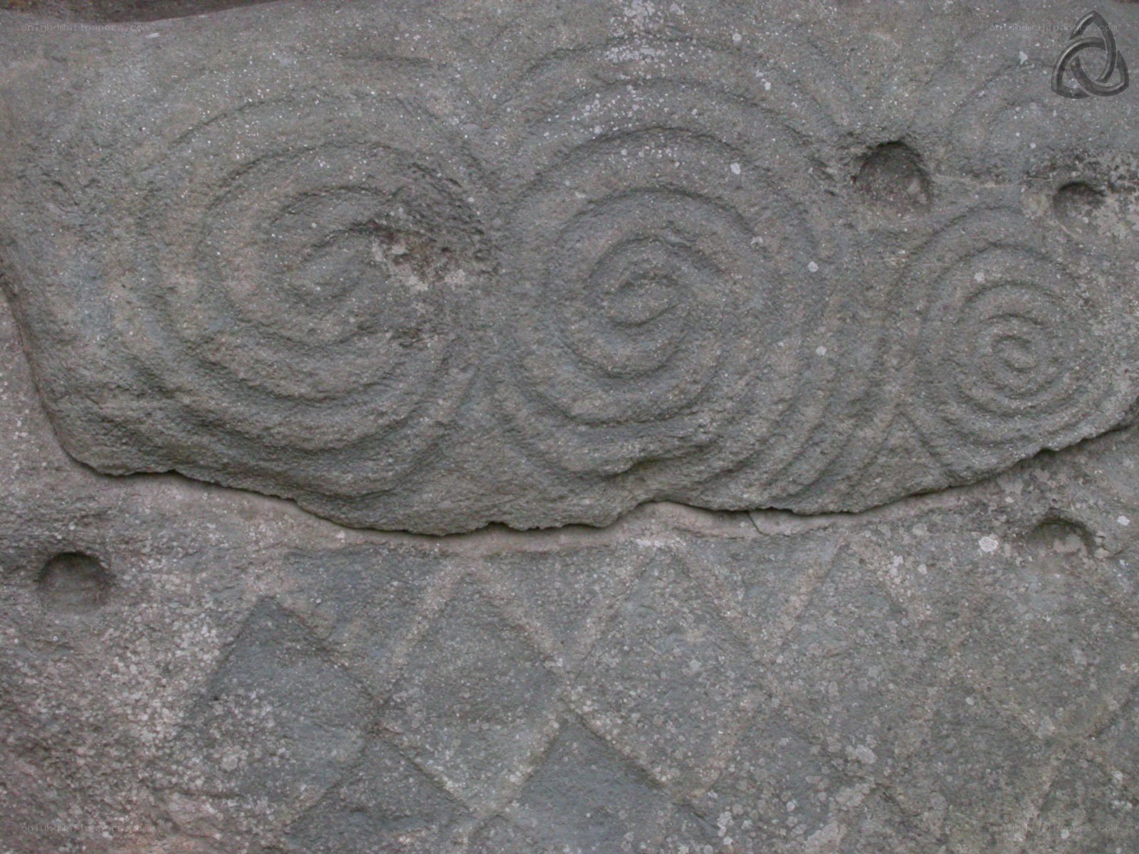Carved stone with spirals