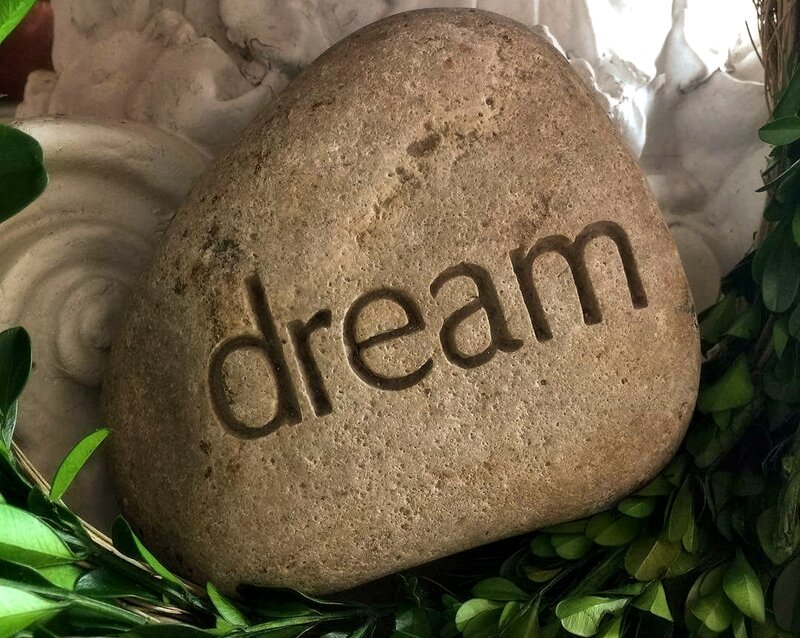 Carved Stone with Word Dream