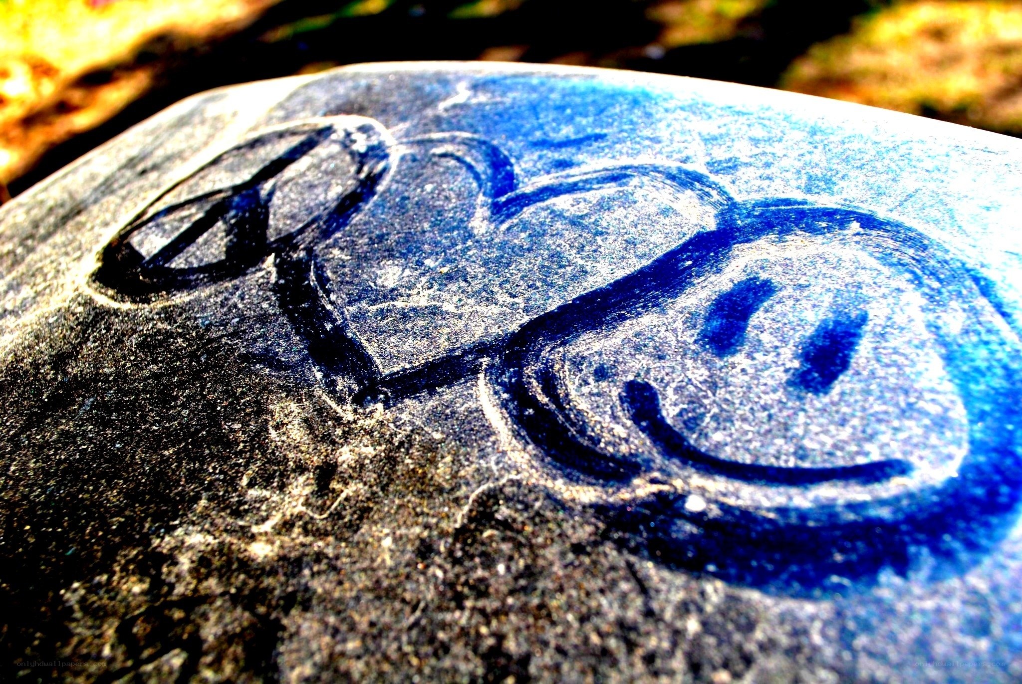 carved symbols on a stone