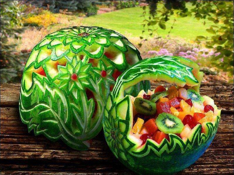 Carved Watermelon Basket