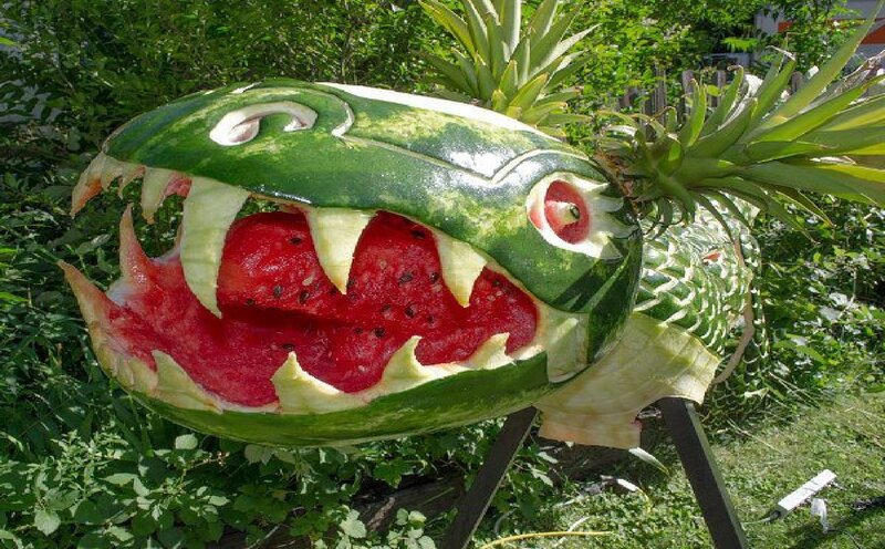 Carved Watermelon Dragon