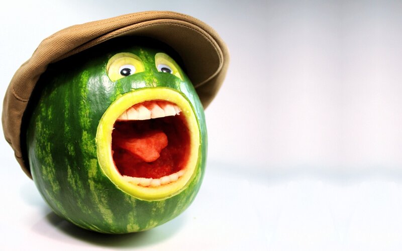 Carved Watermelon Face