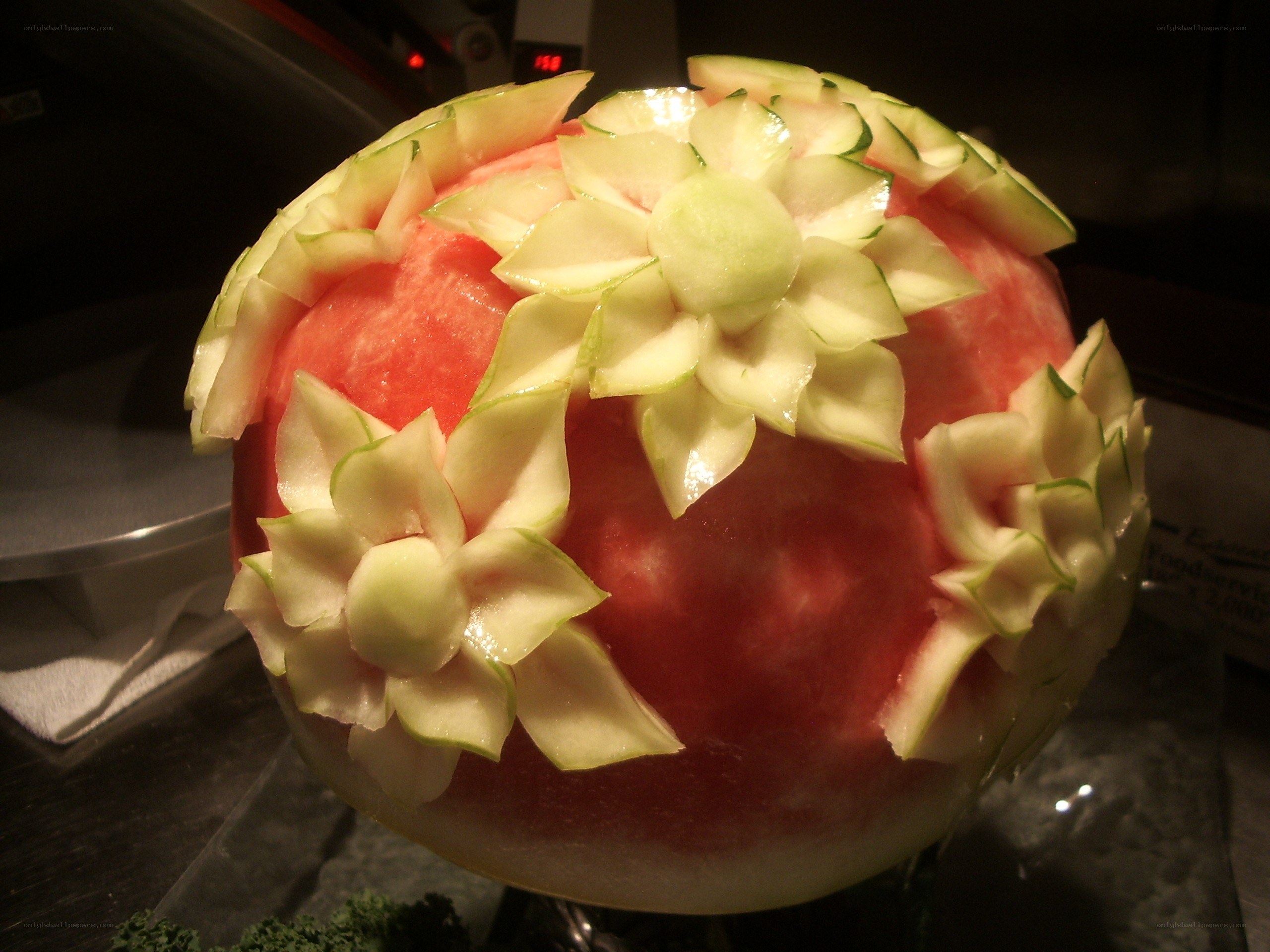 carved watermelon flower