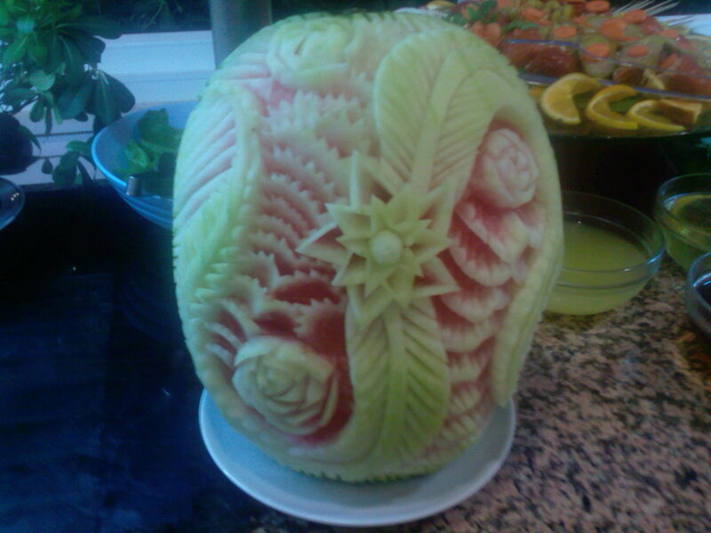 carved watermelon sculpture