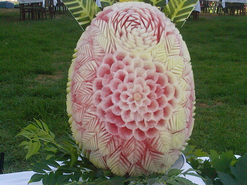 carved watermelon sculpture