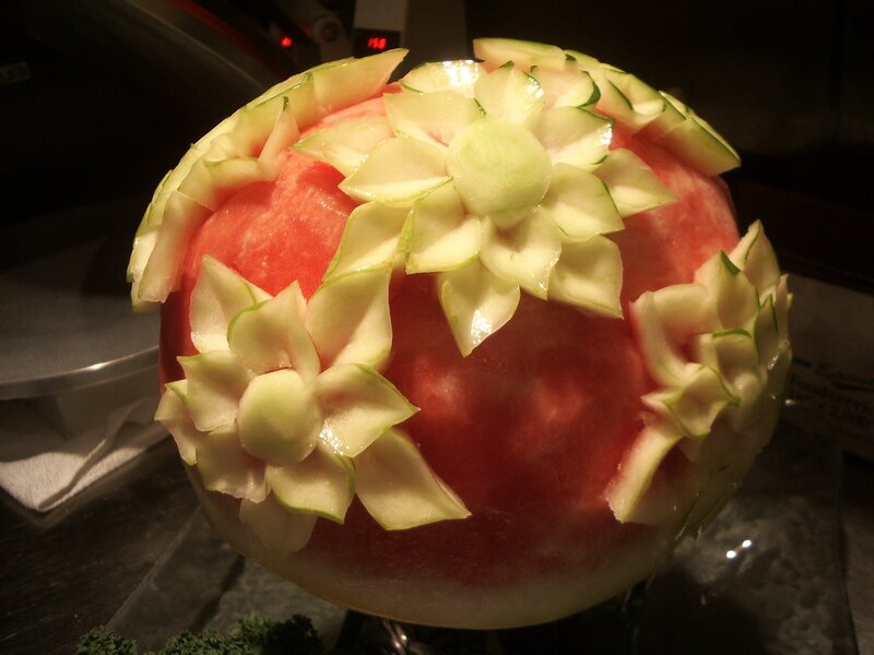 Carved Watermelon Sculpture — Red, Calm