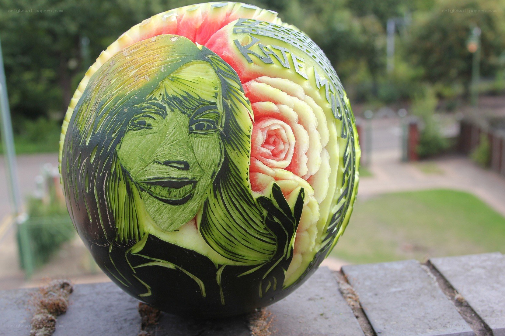 carved watermelon sculpture