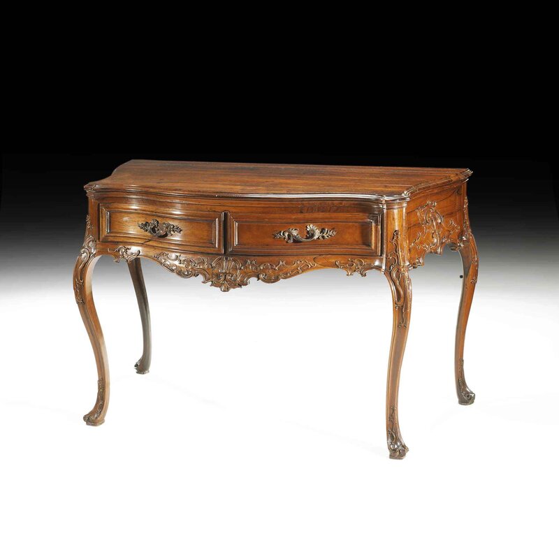 Carved wooden console table