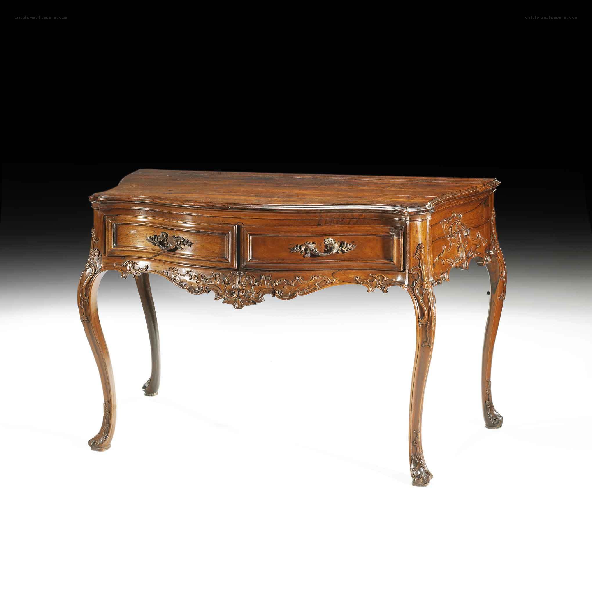 Carved wooden console table