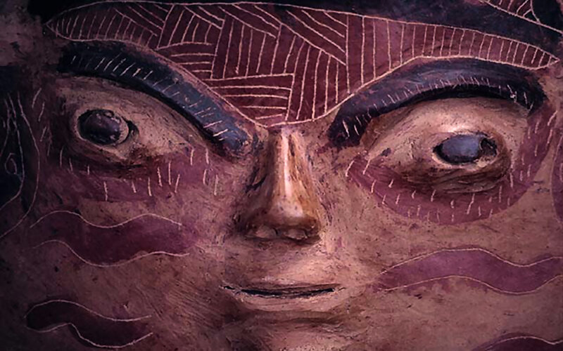 Carved Wooden Mask — Brown