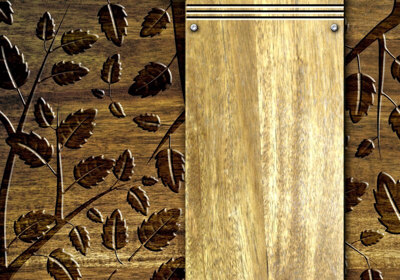 Carved Wooden Panel — Brown, Natural