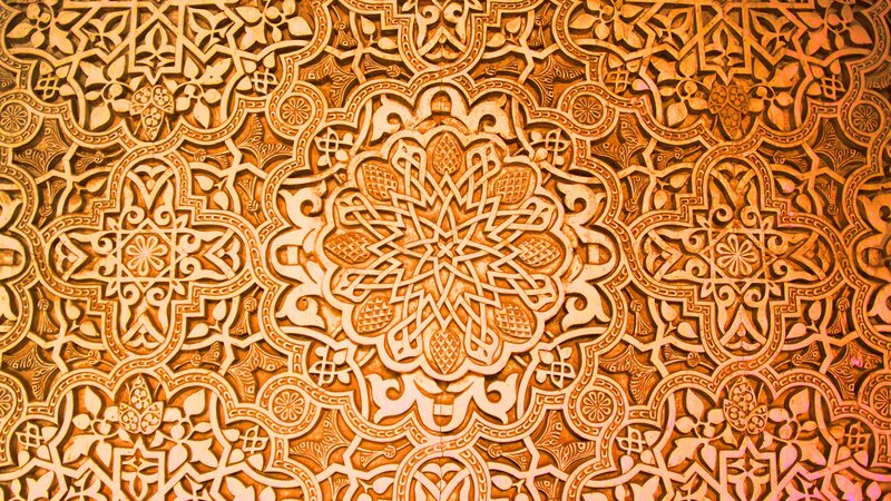 Carved Wooden Panel — Brown, Ornate