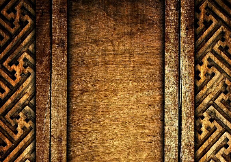 Carved Wooden Panel — Brown