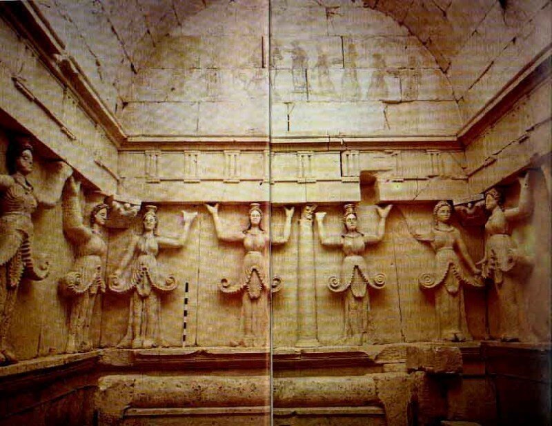 Caryatid Figures in a Temple