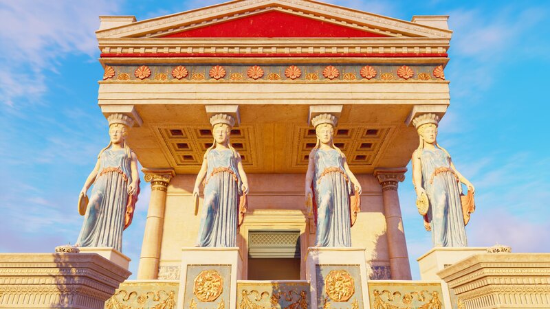 Caryatid Statues on Building