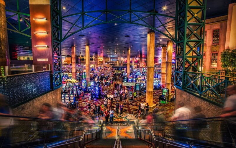 Casino Interior with Slot Machines