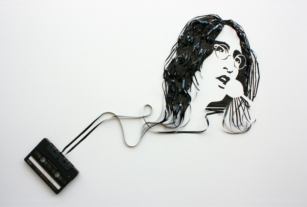Cassette tape art portrait