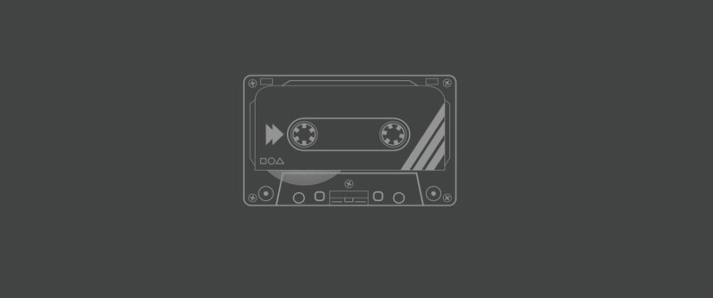Cassette Tape Illustration — Gray, Minimalist
