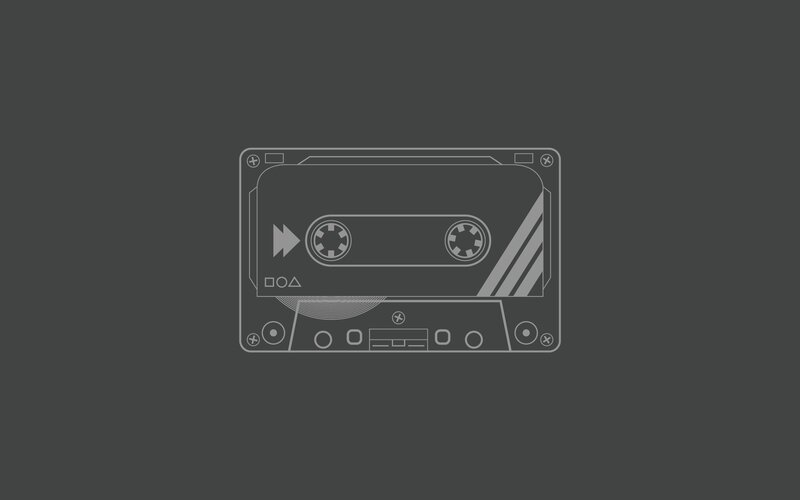 Cassette Tape Illustration — Gray