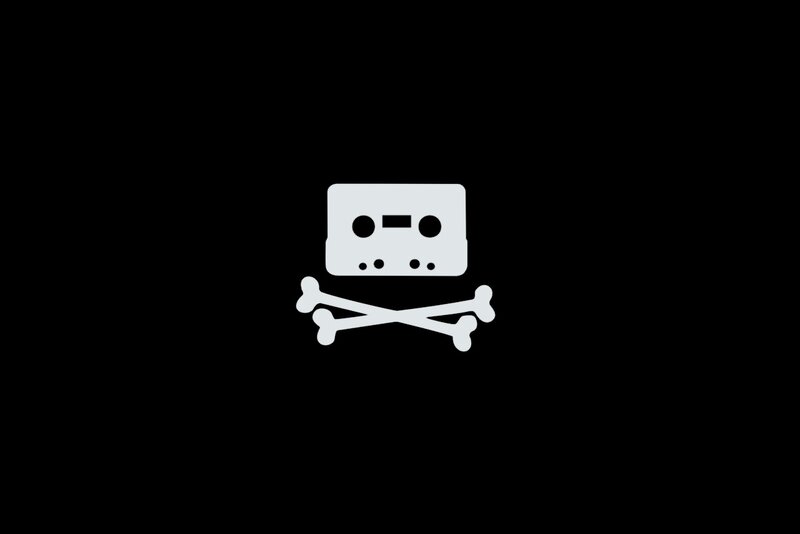 Cassette tape pirate flag