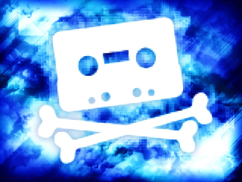 Cassette tape pirate symbol