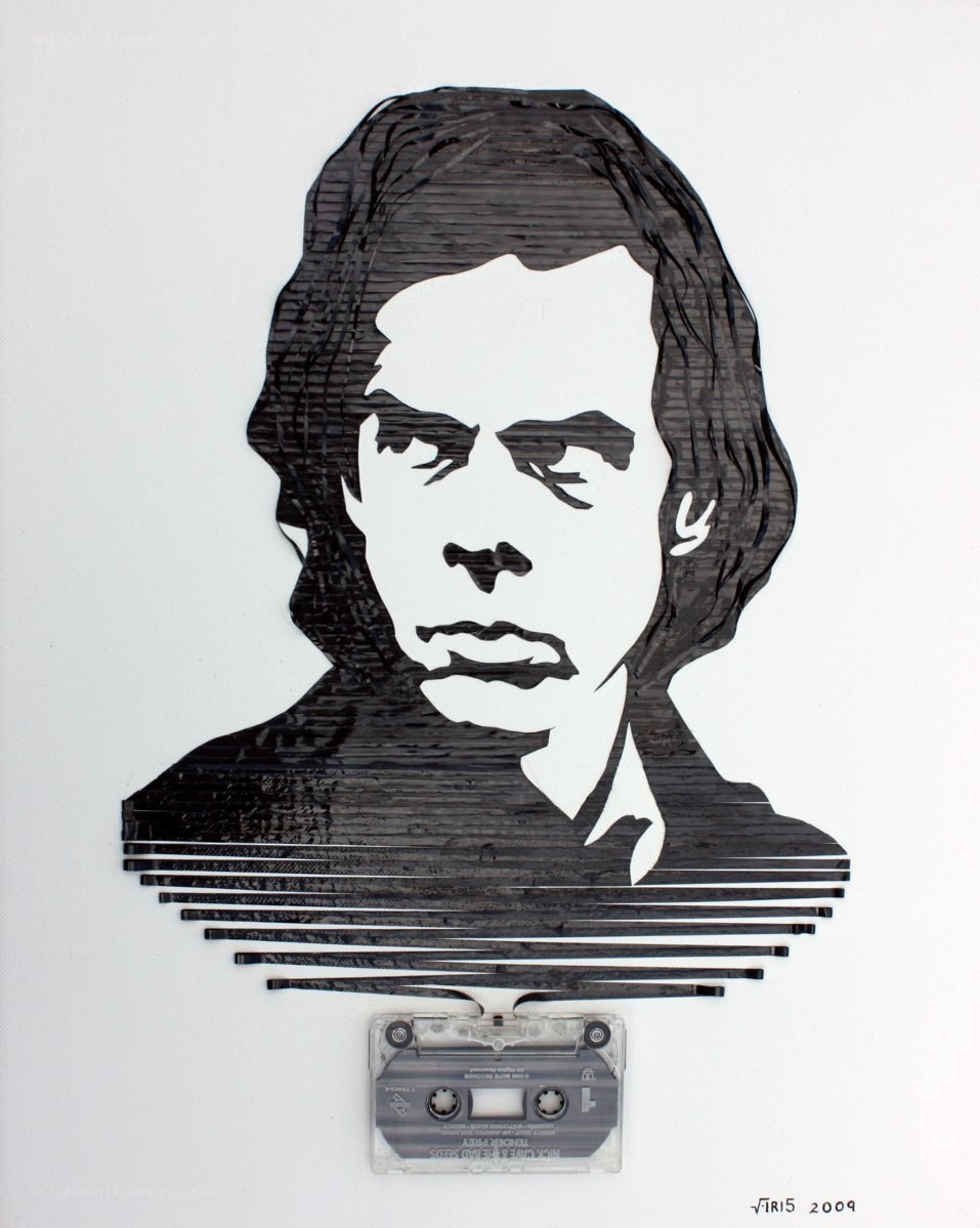 Cassette tape portrait art