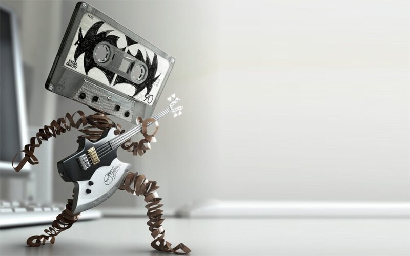 Cassette Tape Robot — White