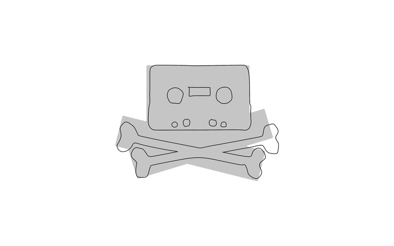 cassette tape skull and crossbones