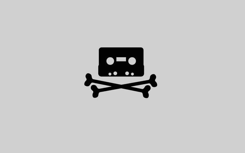 cassette tape skull and crossbones