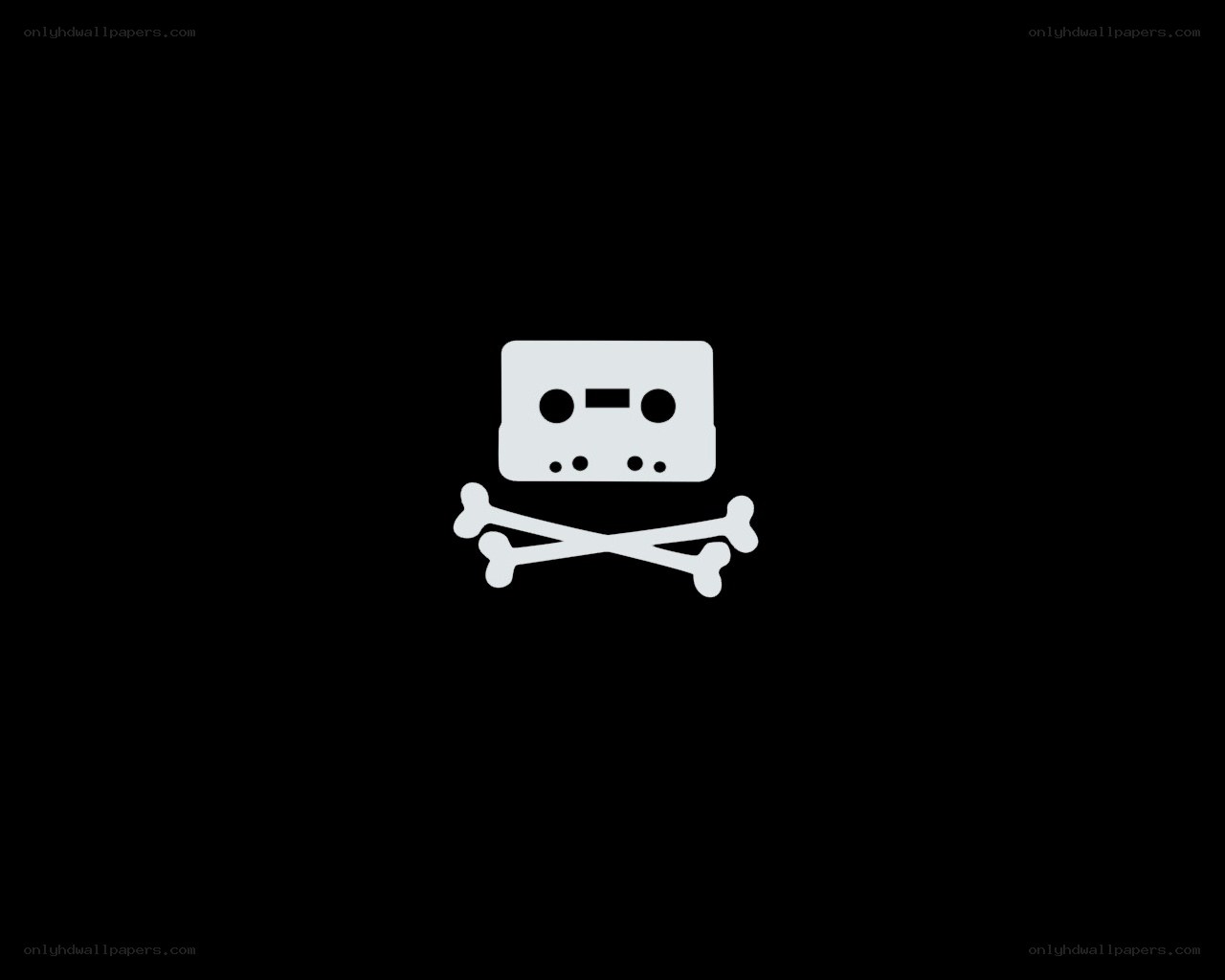 cassette tape skull and crossbones