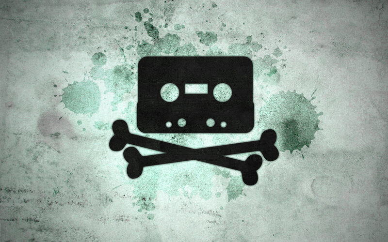 Cassette Tape Skull — Black, Grungy