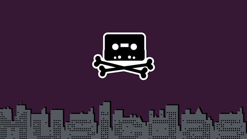 Cassette Tape Skull — Purple
