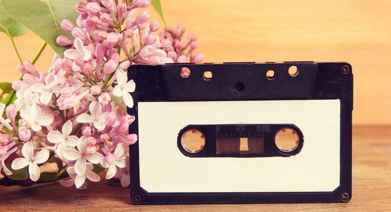 Cassette Tape with Flowers