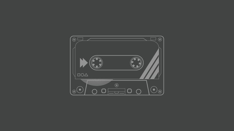 Cassette Tape with Game Symbols — Gray