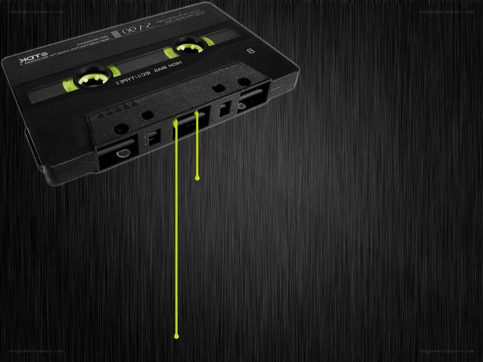Cassette tape with green liquid