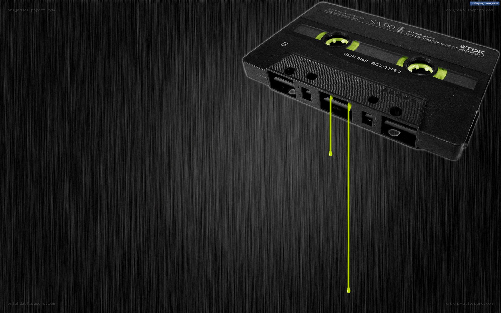 Cassette tape with green liquid