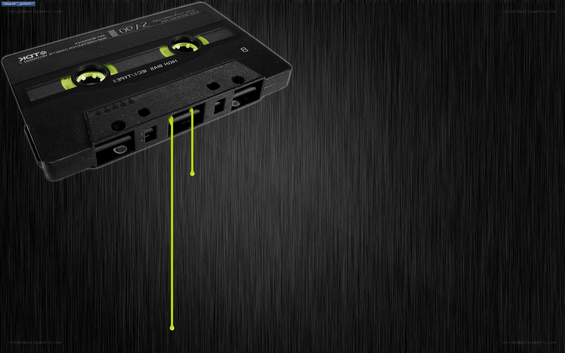 Cassette tape with green liquid