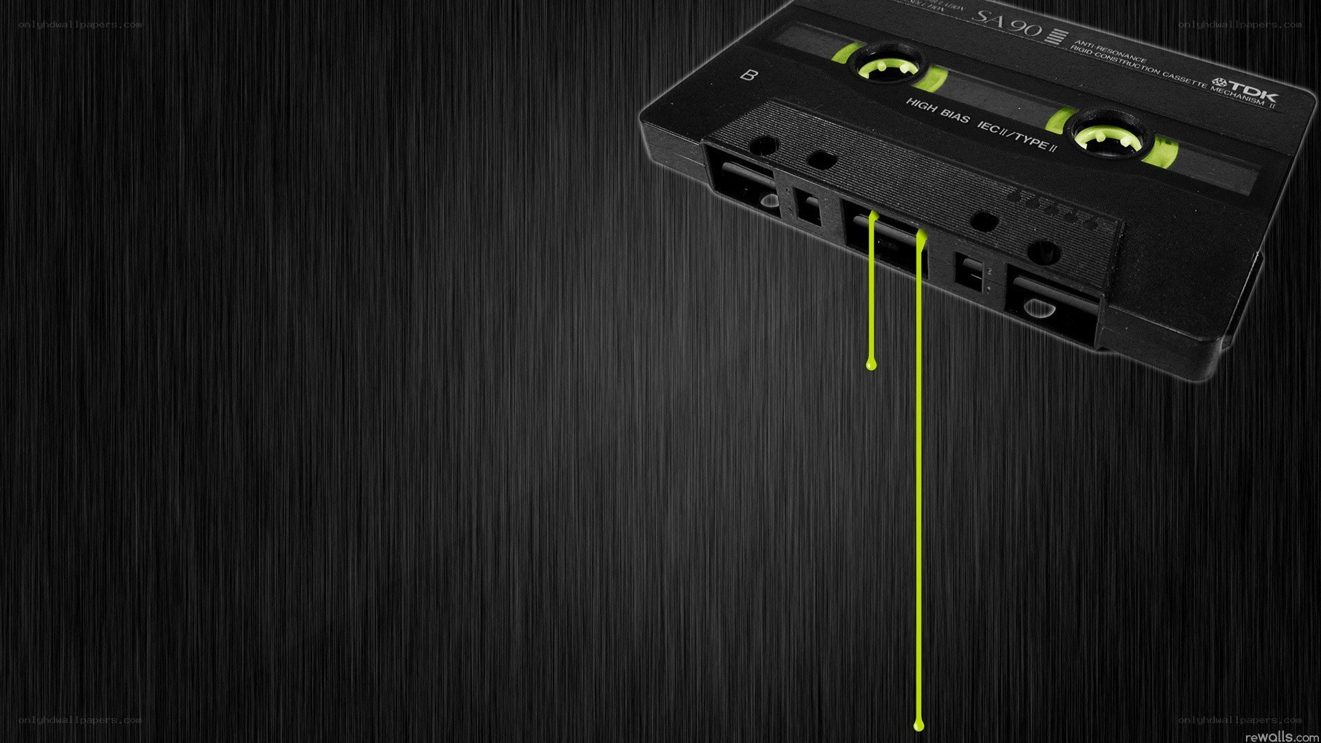 Cassette tape with green liquid