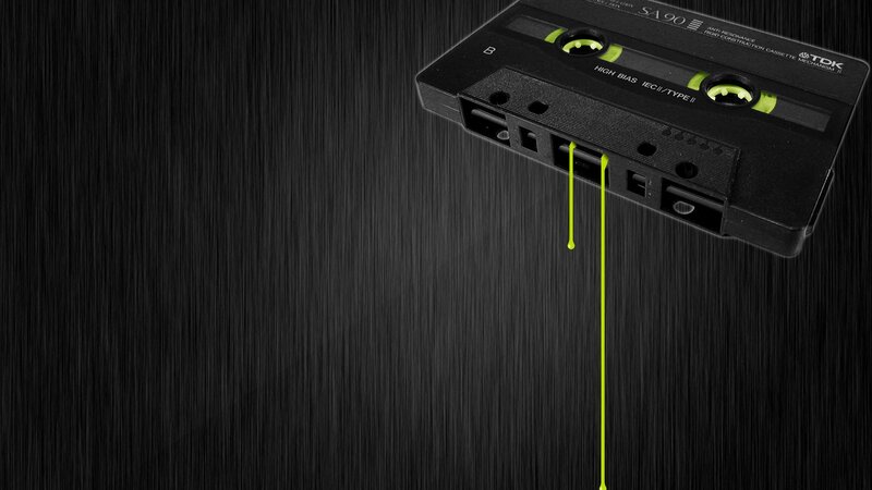 Cassette tape with green liquid
