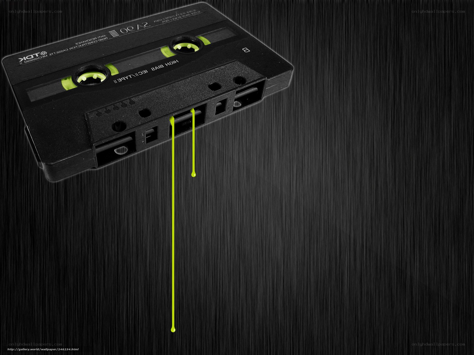 Cassette tape with green liquid