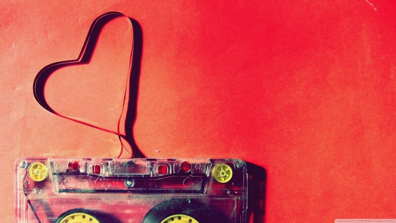 Cassette Tape with Heart — Red, Nostalgic