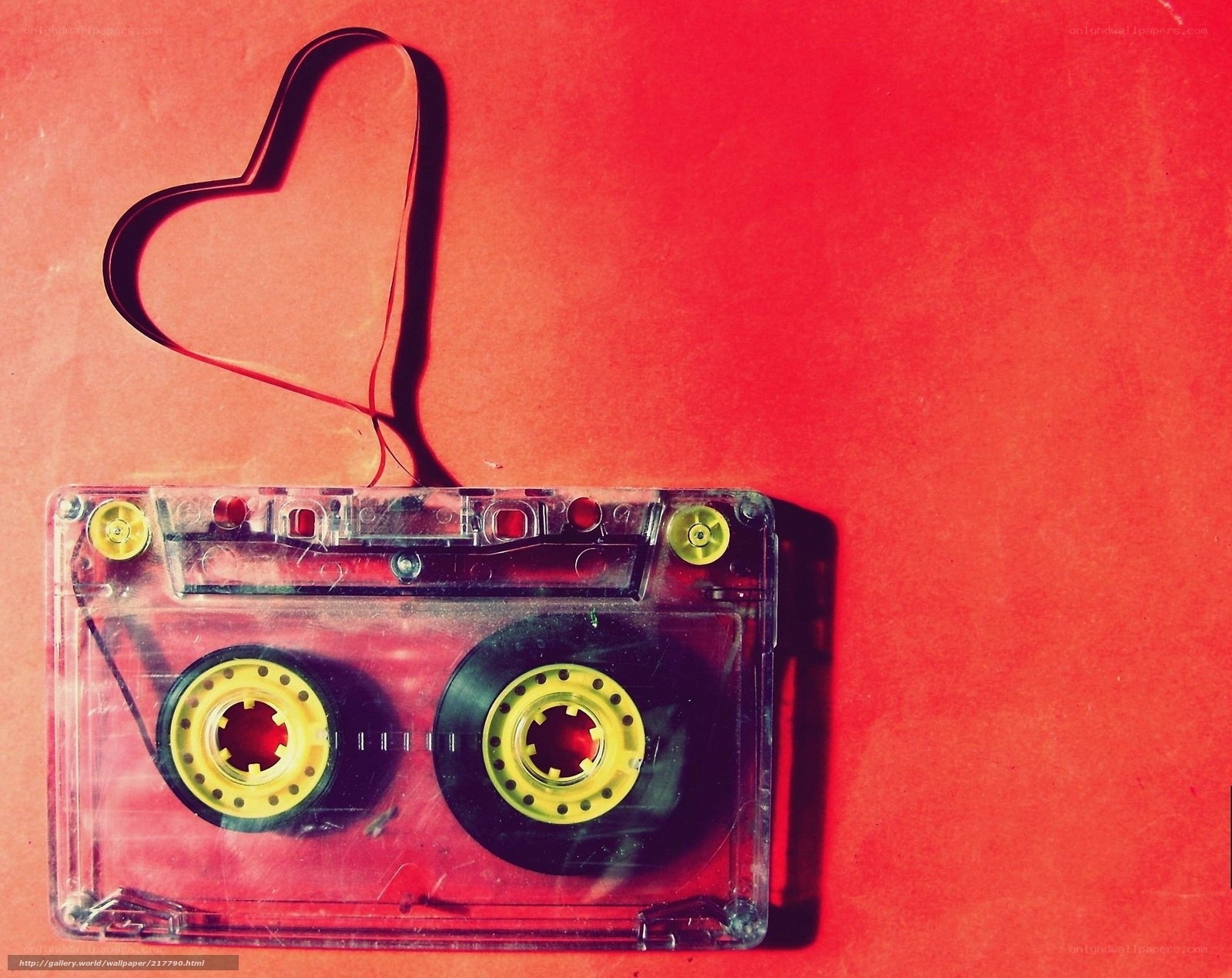 Cassette tape with heart shape