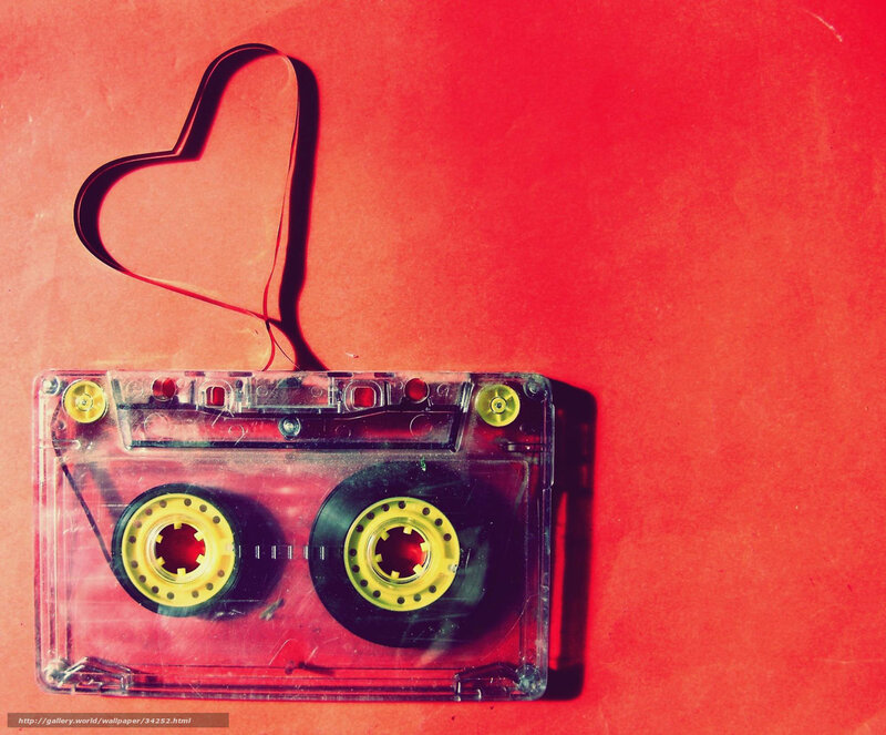 Cassette tape with heart shape