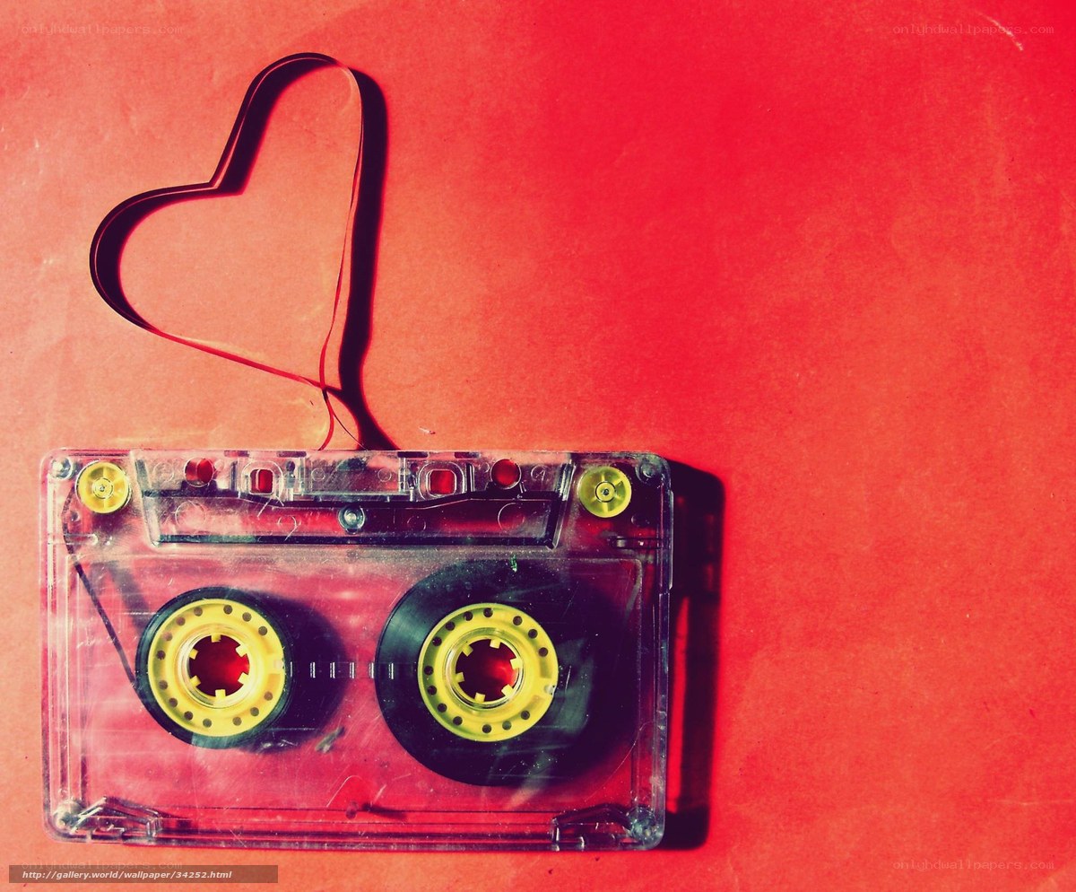 Cassette tape with heart shape