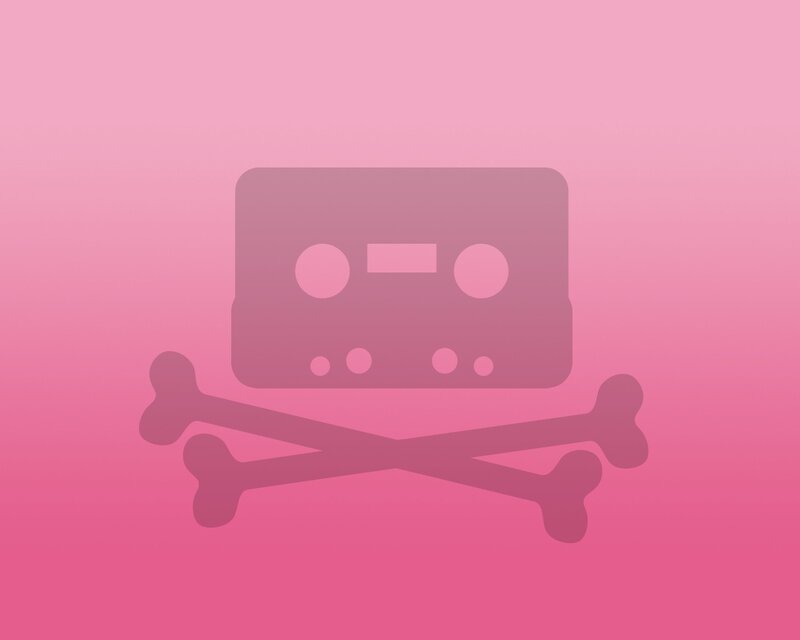cassette tape with skull and crossbones