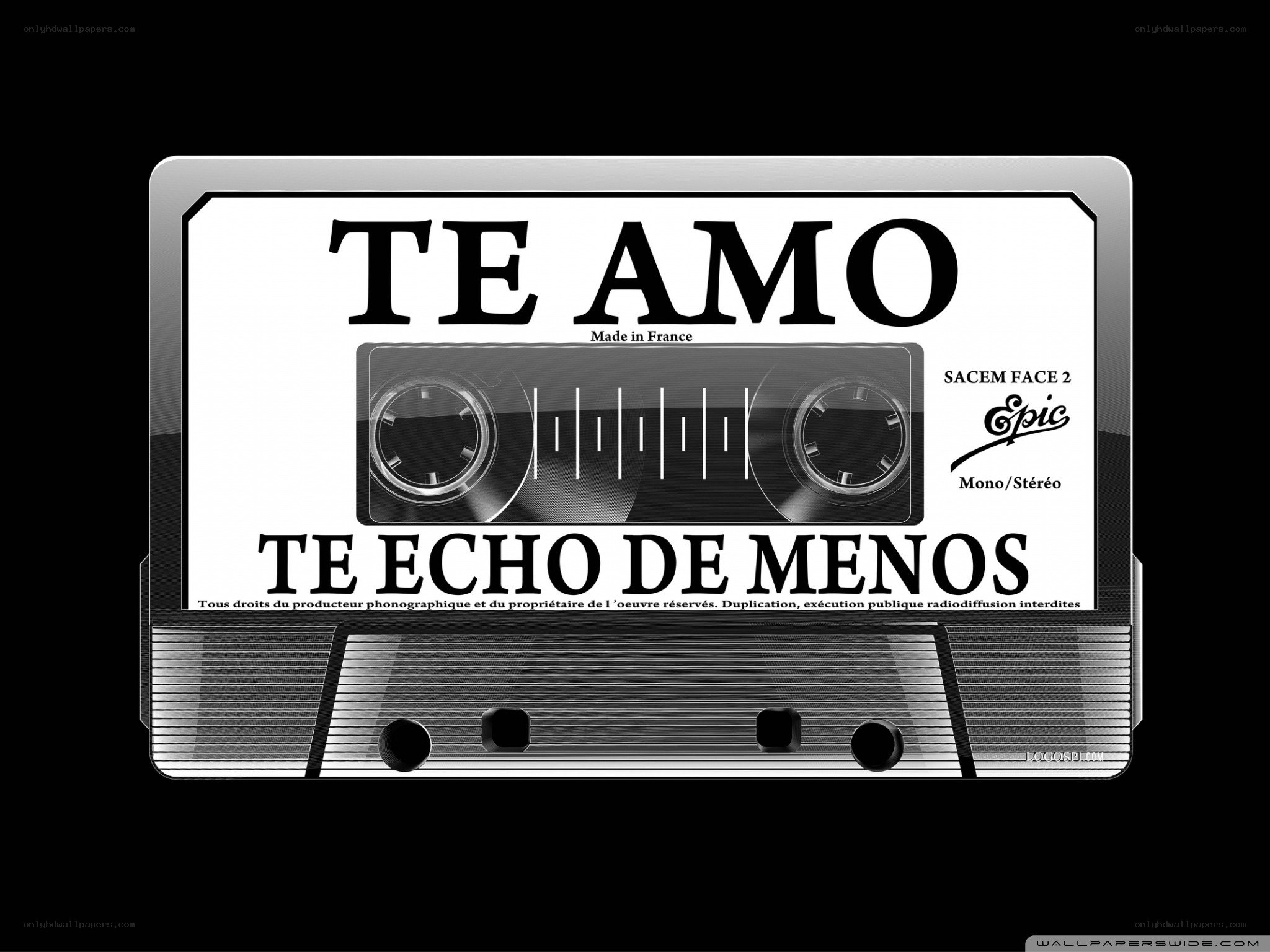 Cassette tape with text