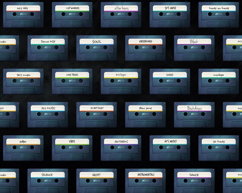 Cassette Tapes in Grid