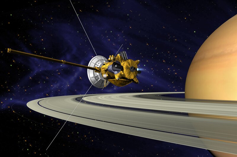 Cassini spacecraft at Saturn