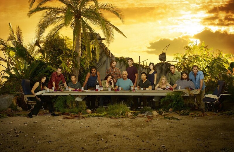 Cast at Dinner Table — Yellow, Dramatic, Sunset