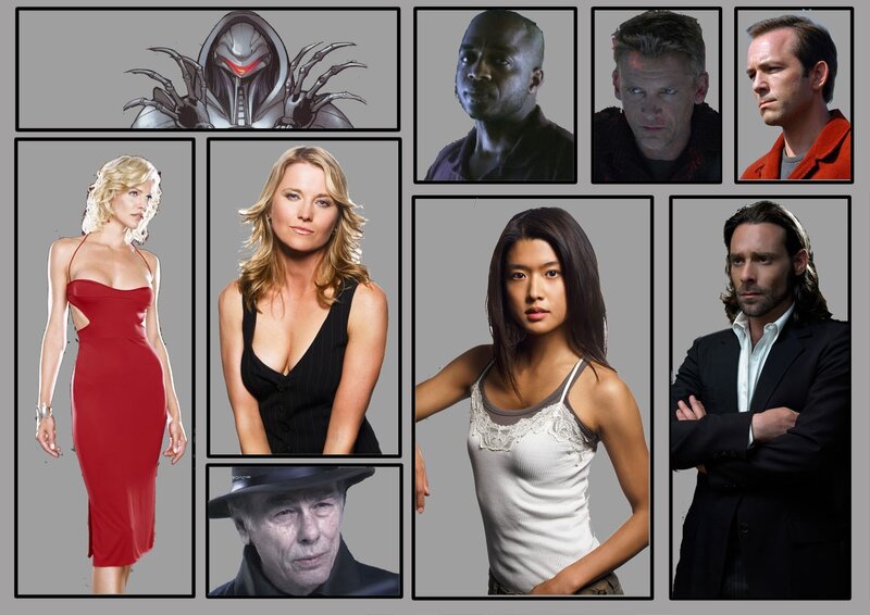 Cast collage from a sci-fi series